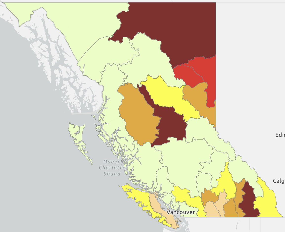 Drought map of BC